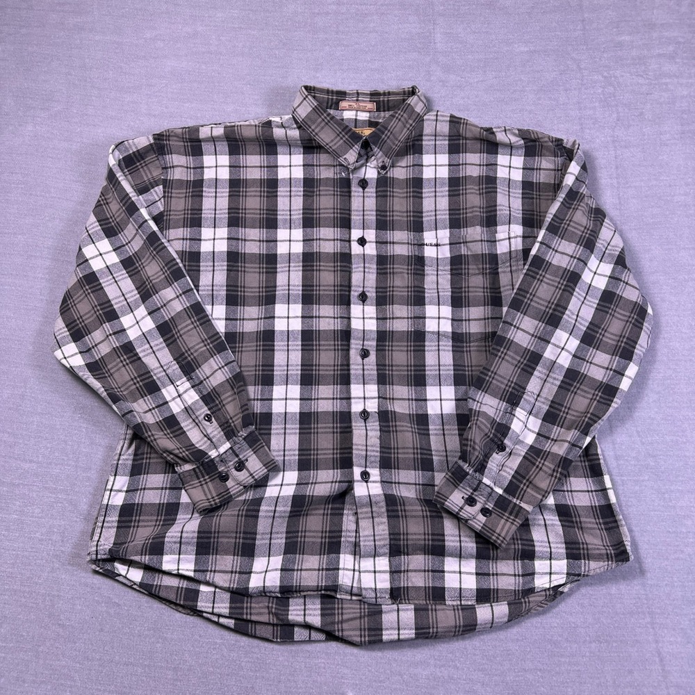 Guess‎ Classic Sportswear Plaid Button Down Shirt Mens XL Gray Cotton